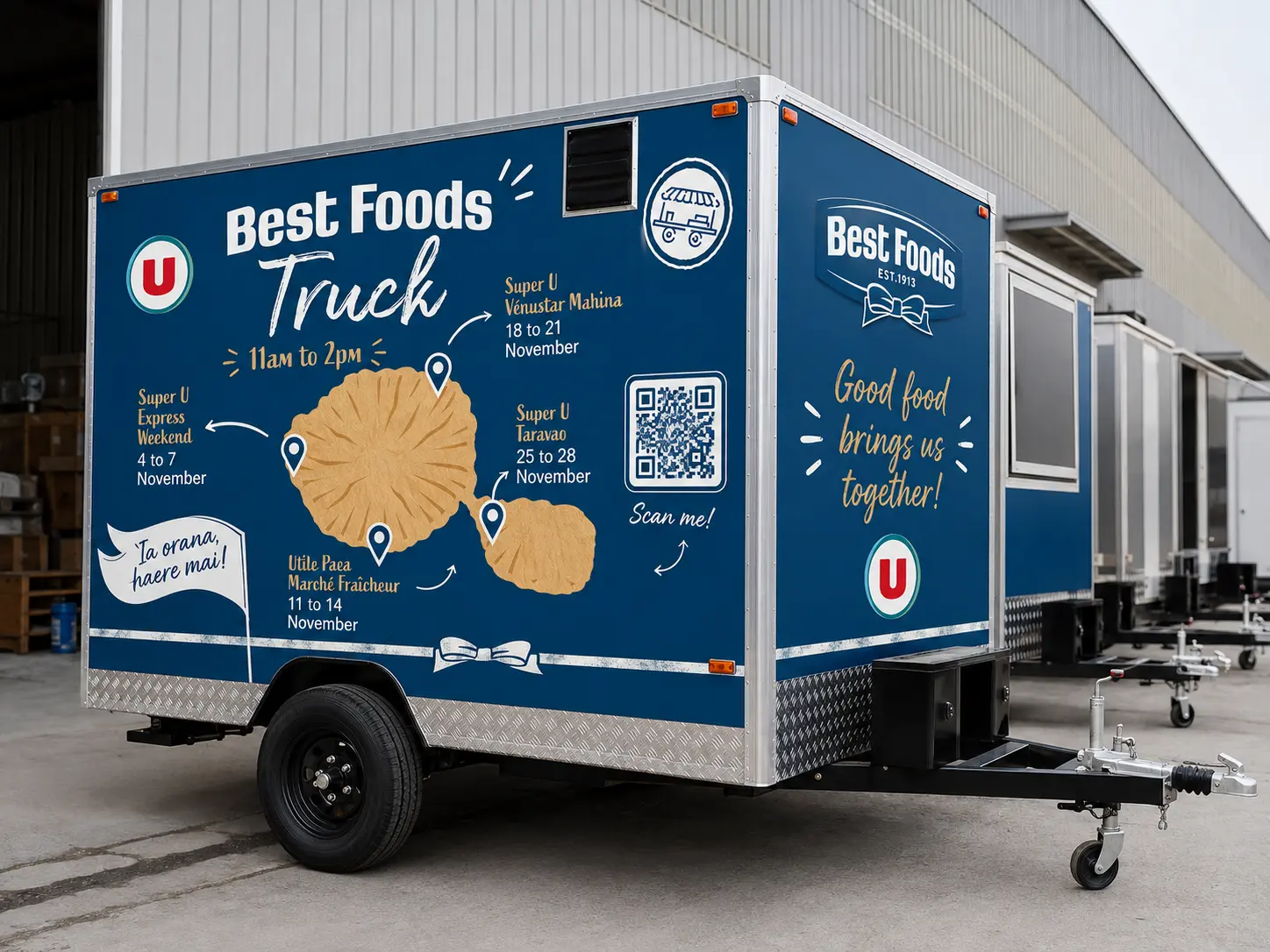 La roulotte habillée aux couleurs du Best Foods Truck Tour